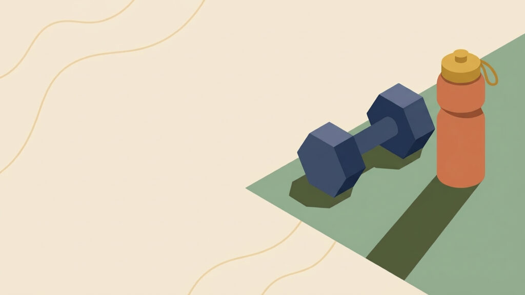 フィットネス配信用・左余白のトレーニング背景