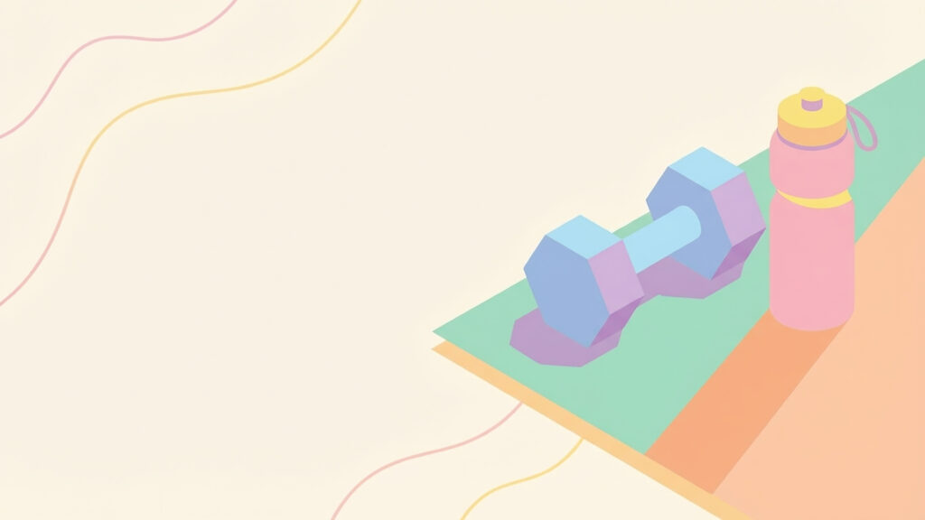 フィットネス配信用・左余白のトレーニング背景