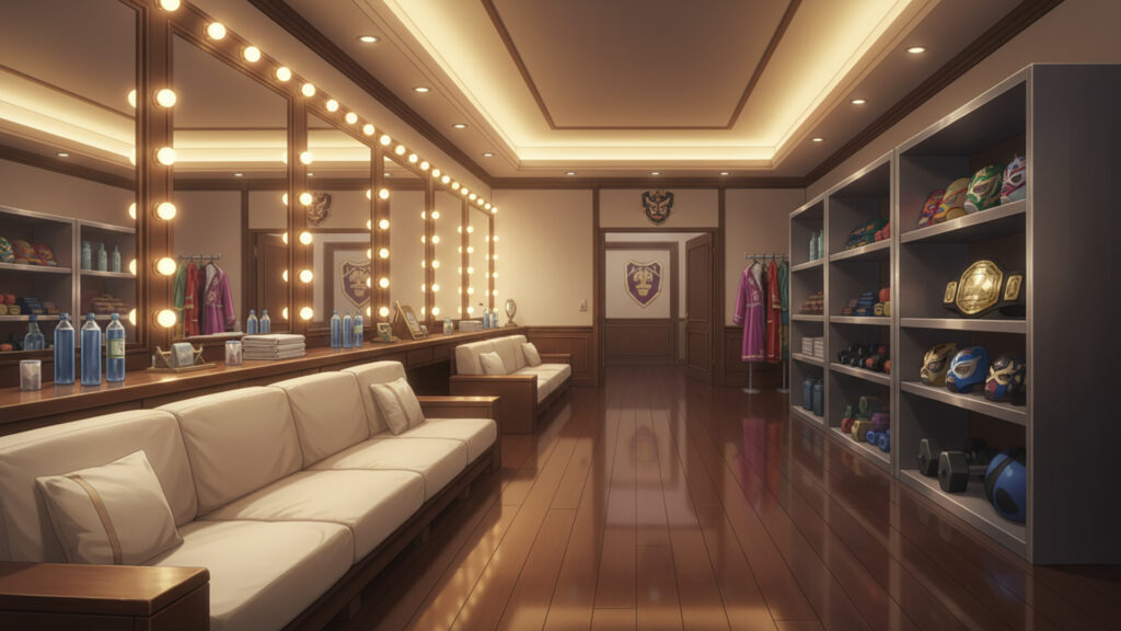 プロレス会場の控え室