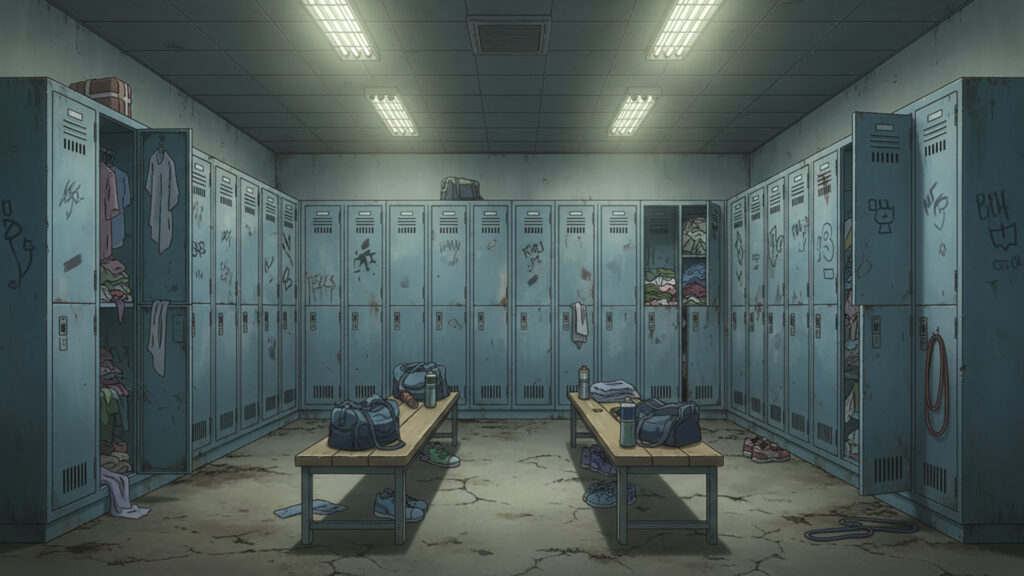 プロレス会場の控え室