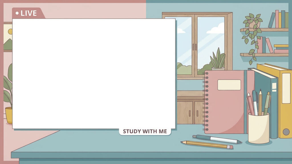 Study with me｜左側余白のある作業デスク背景