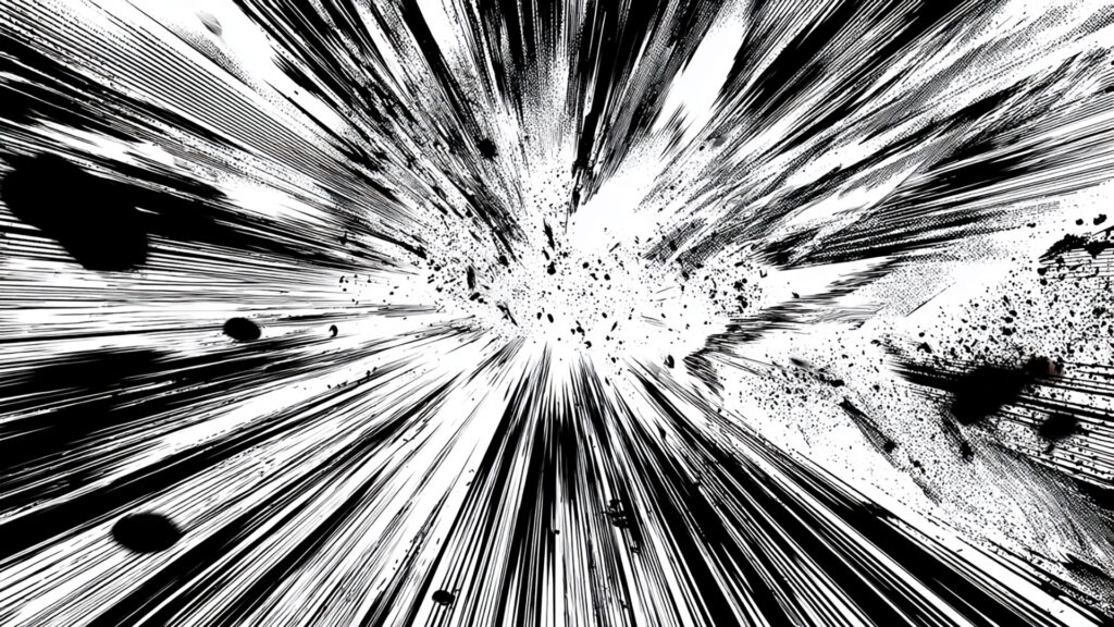 モノクロ｜集中線っぽい演出