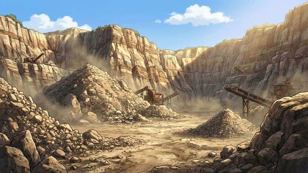 岩石採掘場｜差分ありの背景イラストのフリー素材