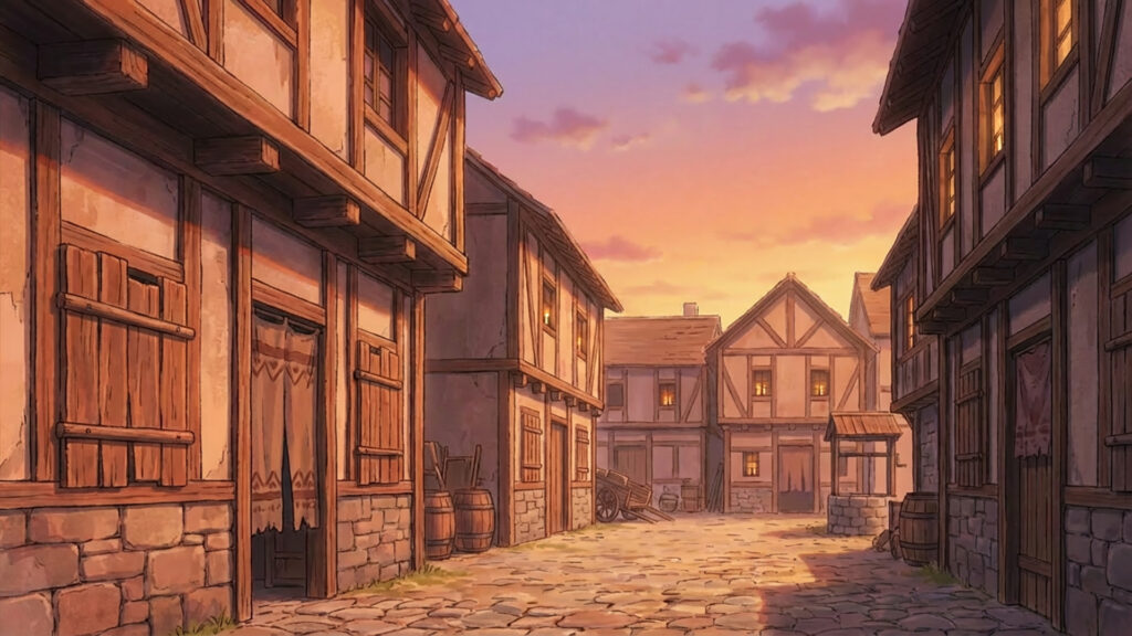 素朴な中世の街並み｜差分あり