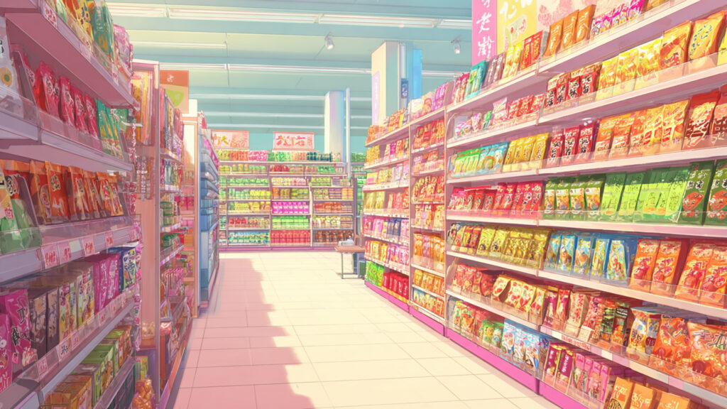 スーパーマーケットの陳列棚
