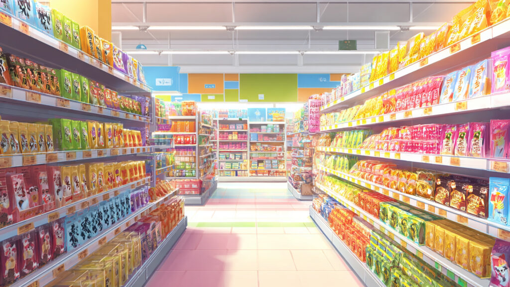 スーパーマーケットの陳列棚