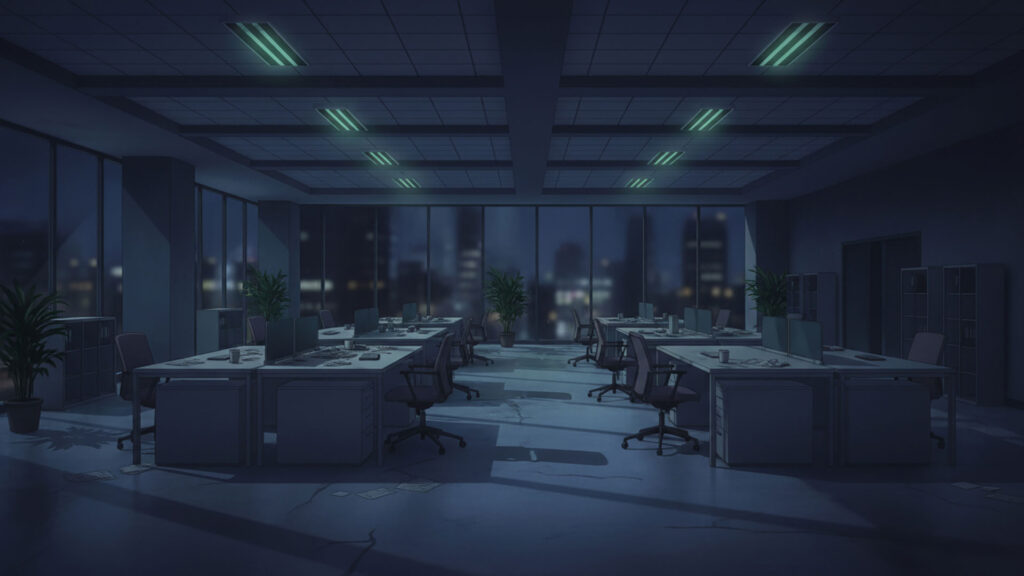 薄暗い怪しいオフィス