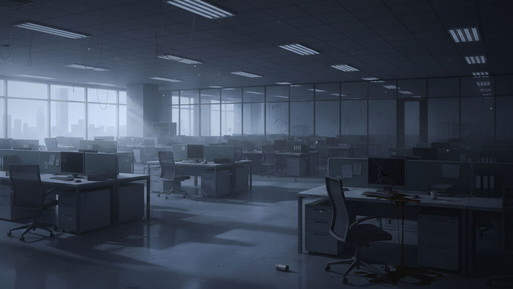 薄暗い怪しいオフィス
