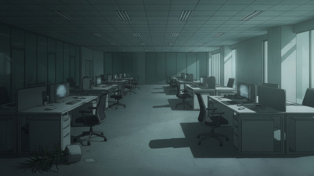 薄暗い怪しいオフィス