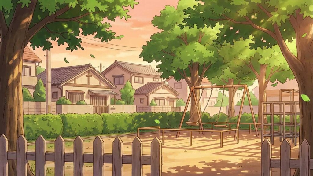 ブランコがある住宅街の公園