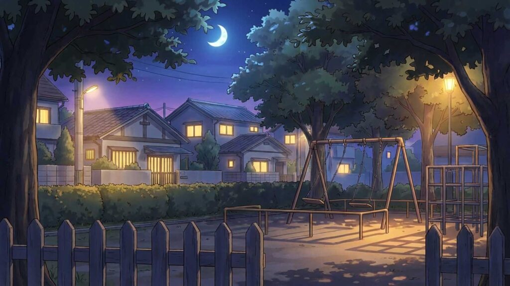 ブランコがある住宅街の公園