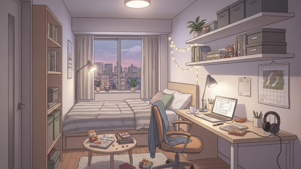 生活感のある1人暮らしの部屋