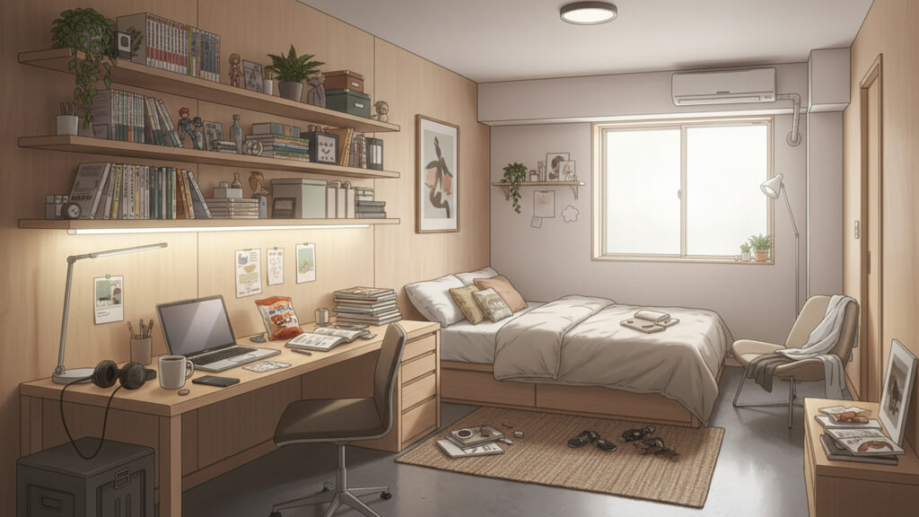 生活感のある1人暮らしの部屋