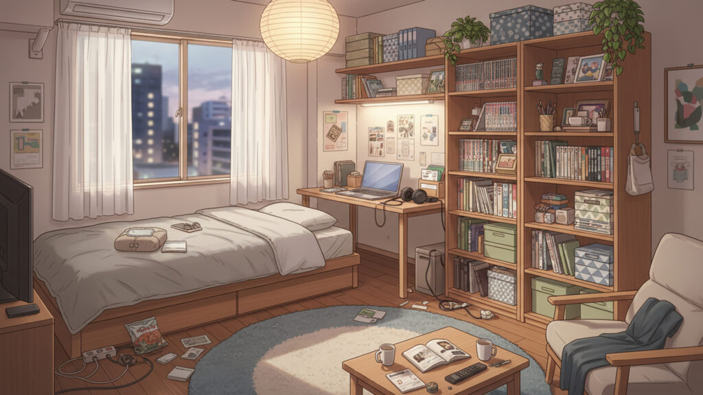 生活感のある1人暮らしの部屋