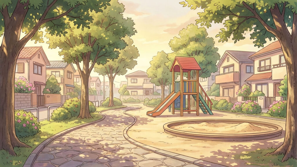 住宅に囲まれた小さな公園｜差分