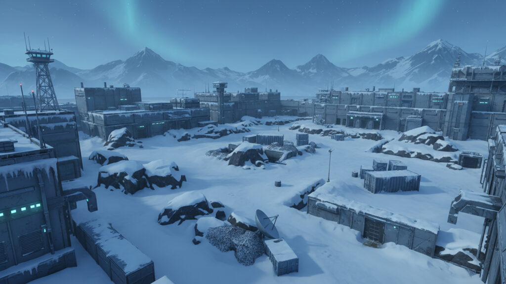 FPSゲームにありそうな雪原基地