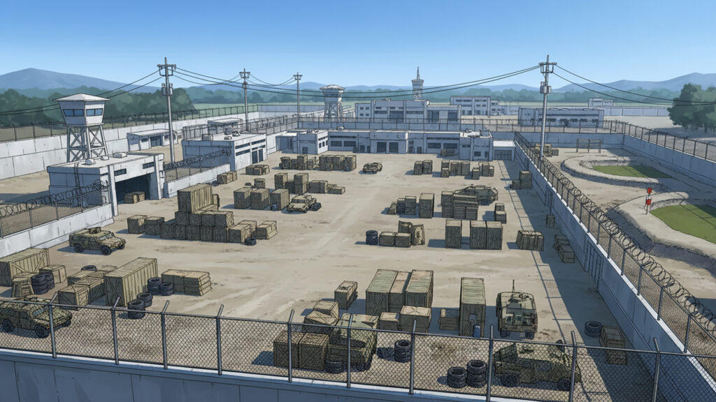 FPSゲームにありそうな廃工場エリア