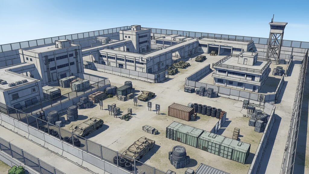 FPSゲームにありそうな廃工場エリア