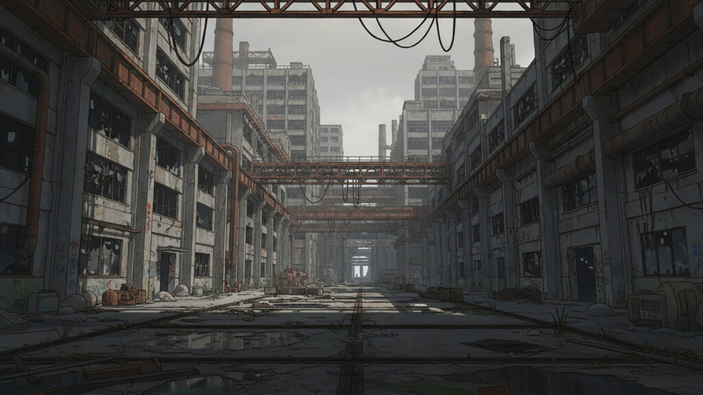 FPSゲームにありそうな廃工場エリア