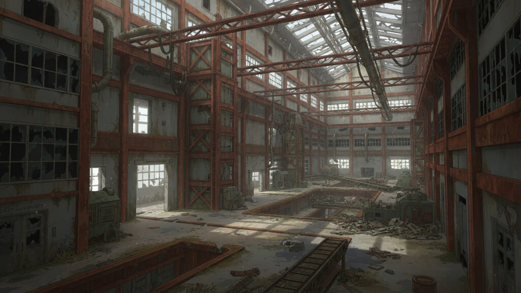 FPSゲームにありそうな廃工場エリア