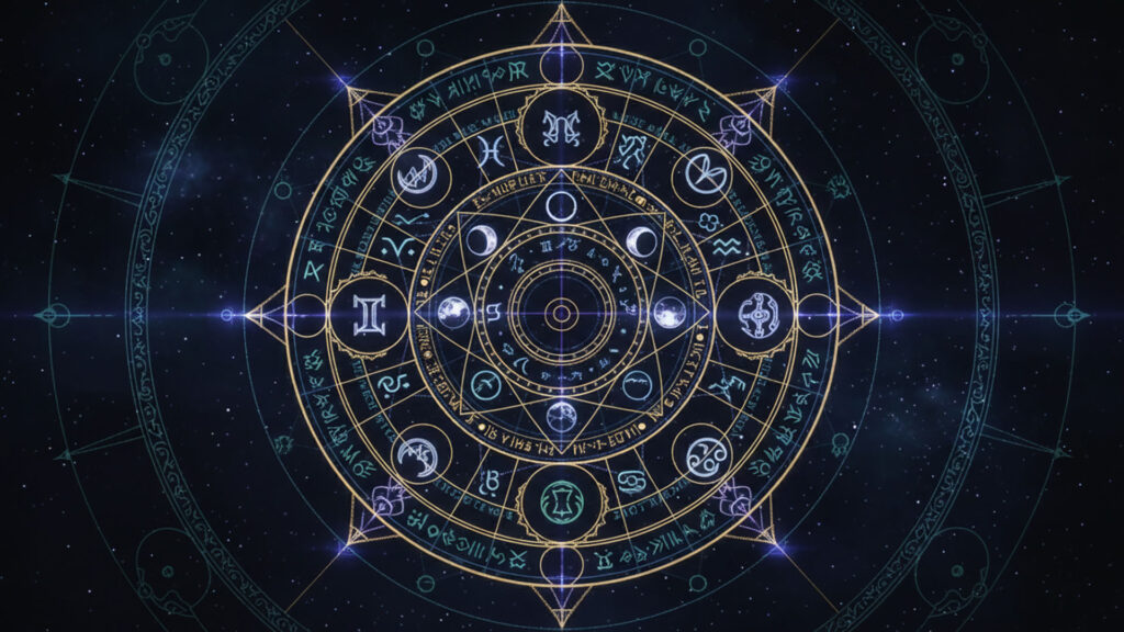 占星術風の背景の背景イラストのフリー素材