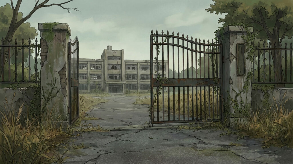 廃校の校門｜差分