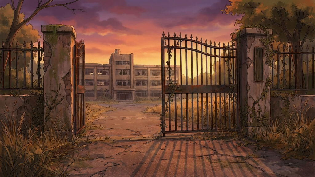 廃校の校門｜差分