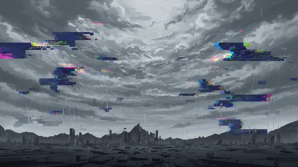 デジタルノイズの曇り空