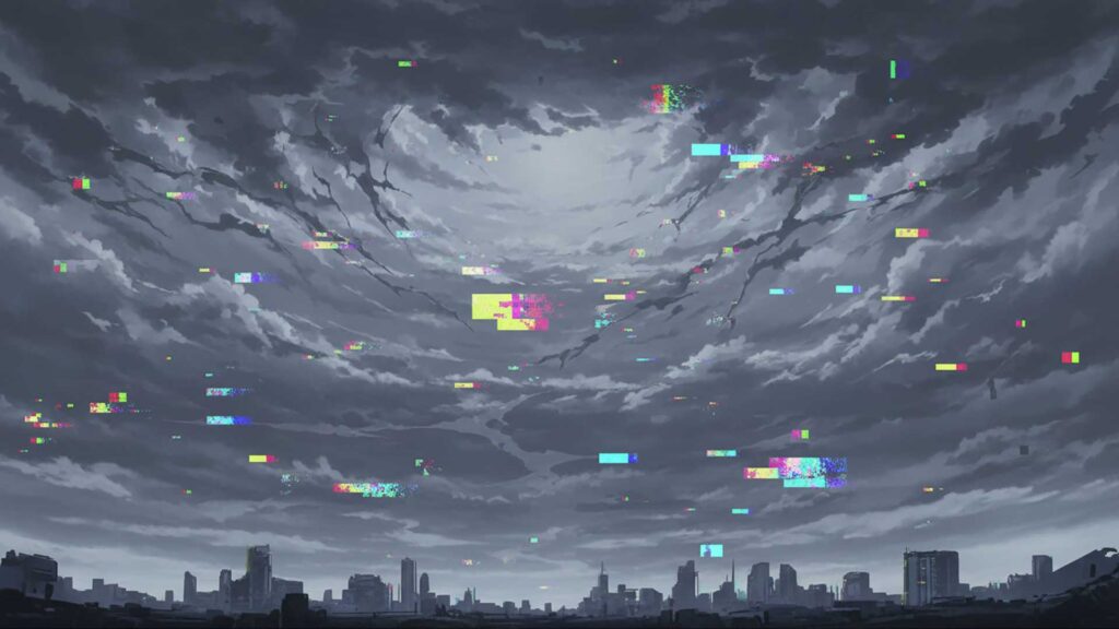 デジタルノイズの曇り空