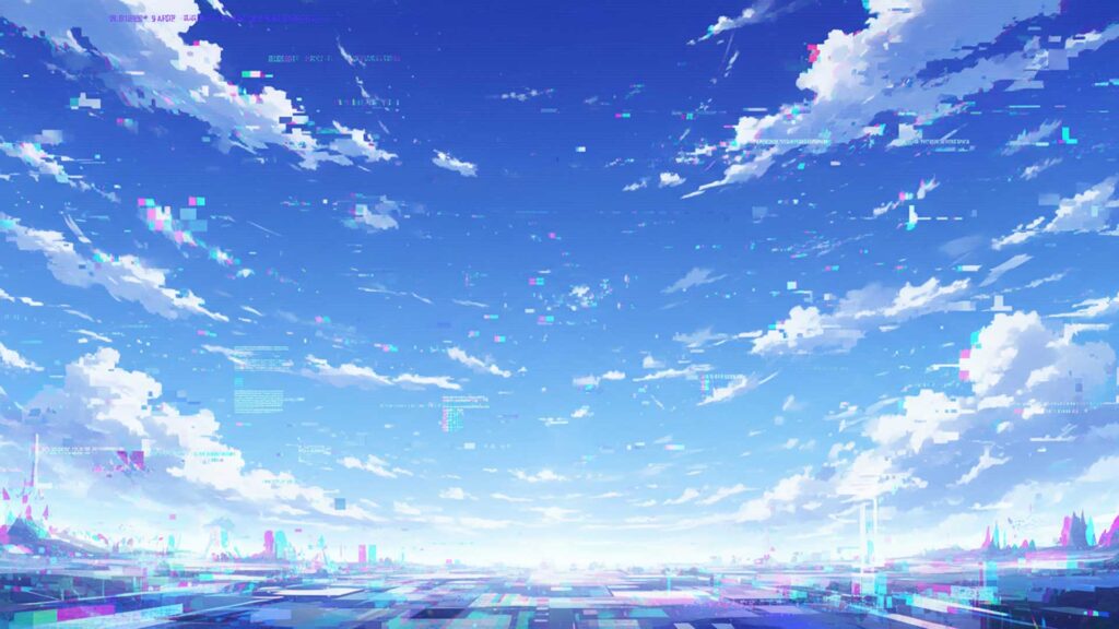 デジタルノイズの青空
