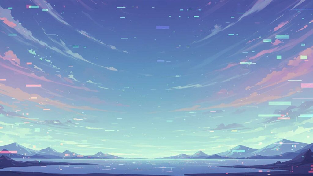 デジタルノイズの空の背景イラストのフリー素材