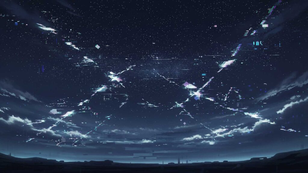 デジタルノイズの夜空