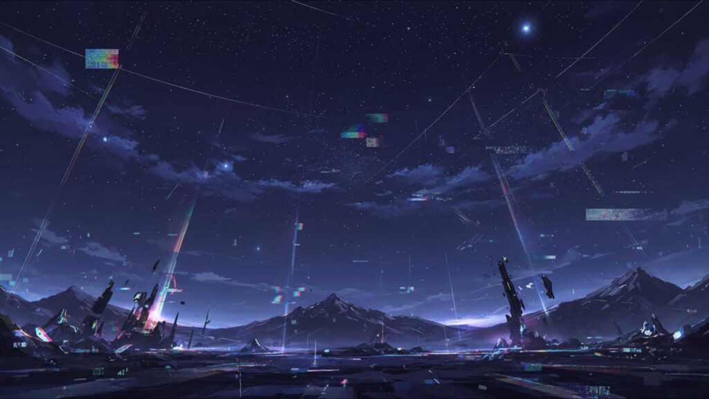 デジタルノイズの夜空