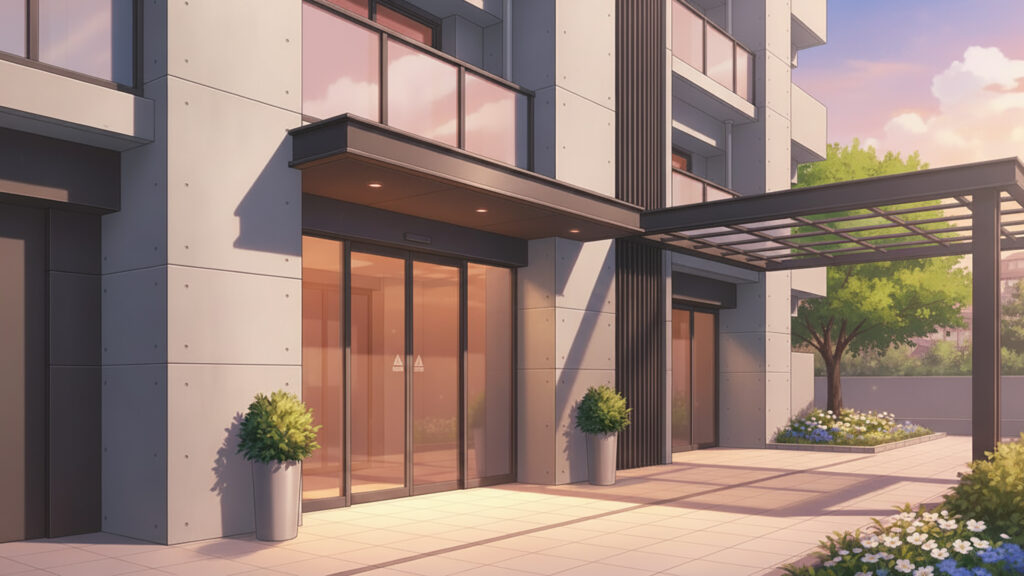 マンションの入り口｜差分あり