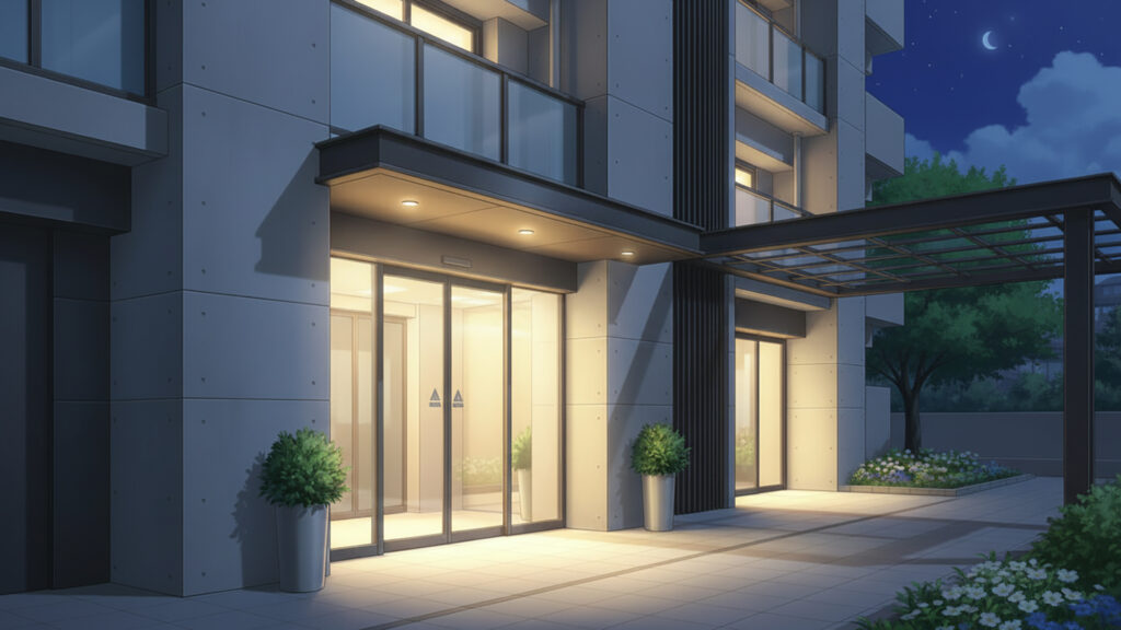 マンションの入り口｜差分あり