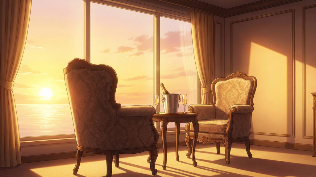 密談を行うための豪華客船の一等客室