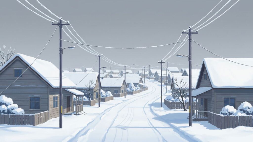 極寒の住宅街