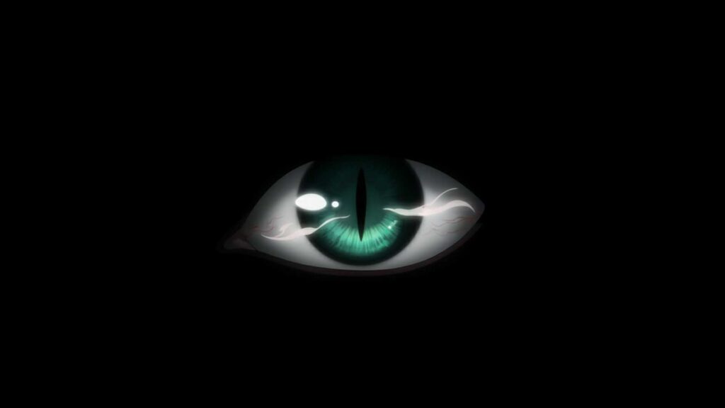 暗闇で光る目の背景イラストのフリー素材