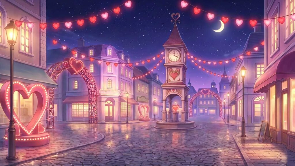 ハート型イルミネーションの広場