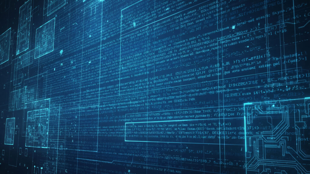 横に流れるデータコード背景