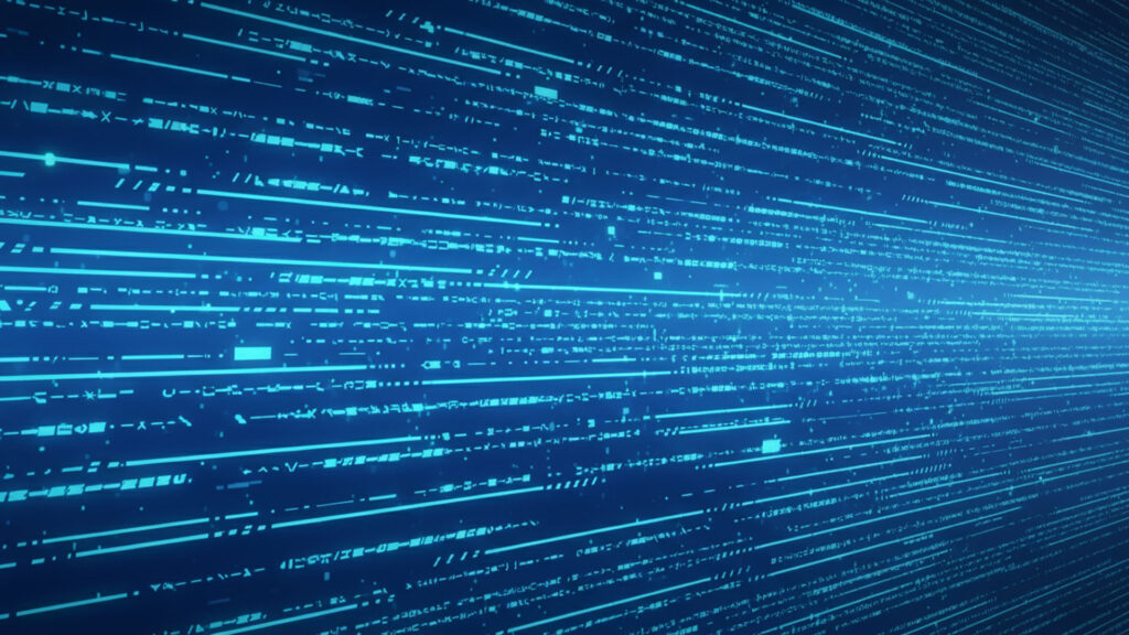 横に流れるデータコード背景