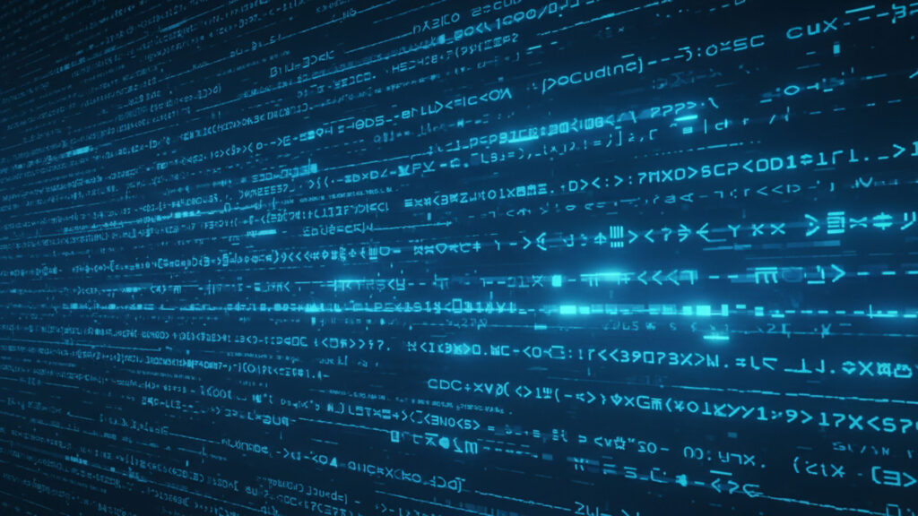 横に流れるデータコード背景