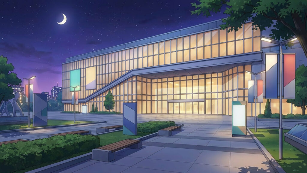 現代的な施設の外観｜差分