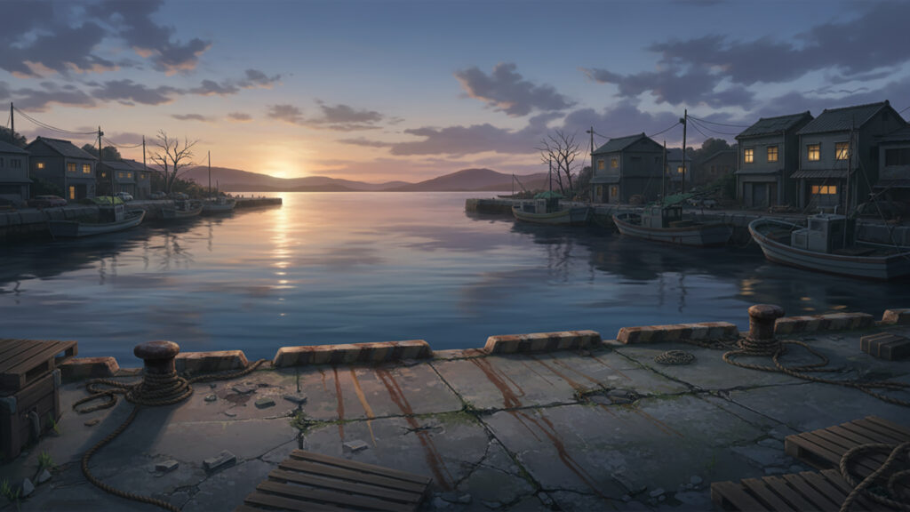 湾岸の古い係留場