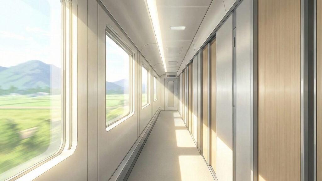 寝台列車の廊下