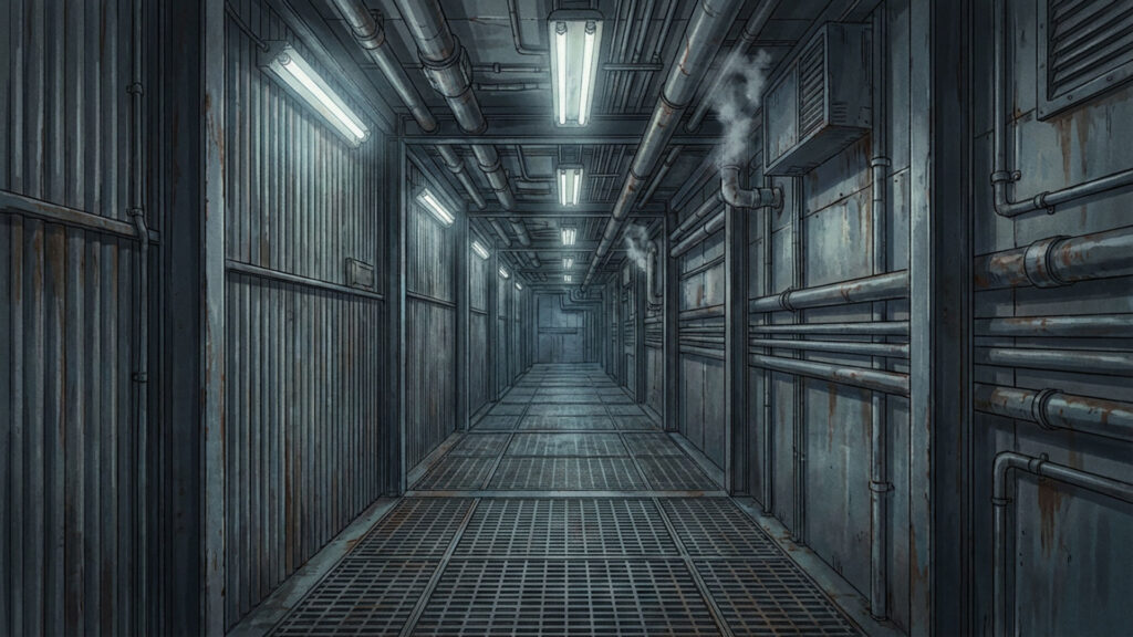 怪しい施設の通路