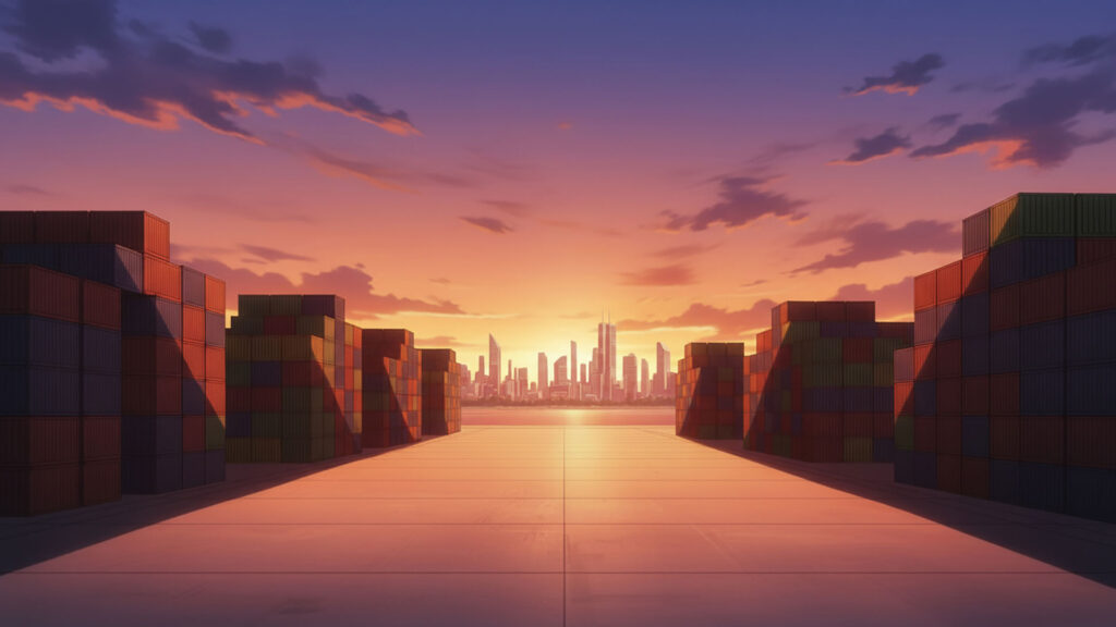 都会のコンテナヤード｜差分