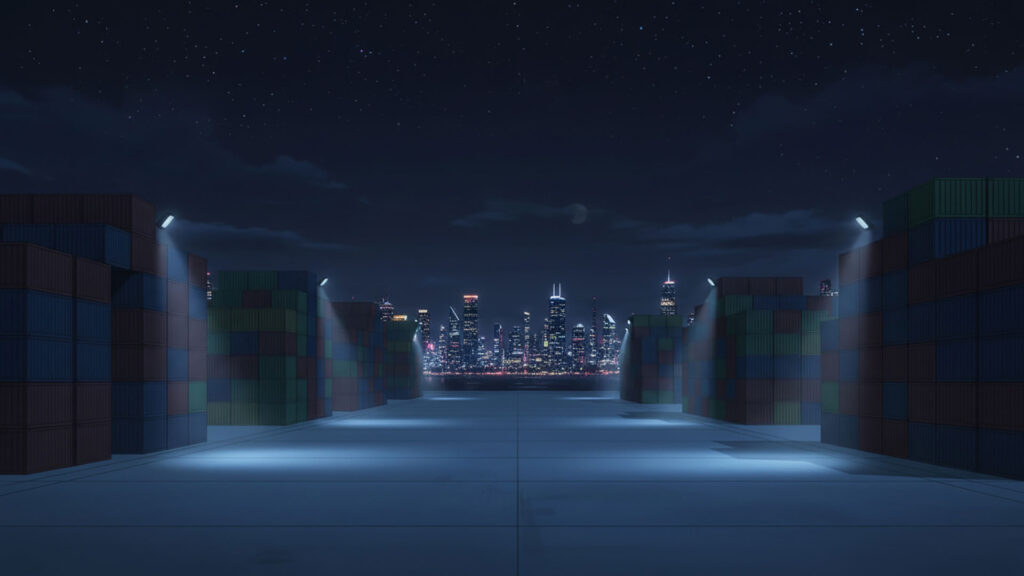 都会のコンテナヤード｜差分