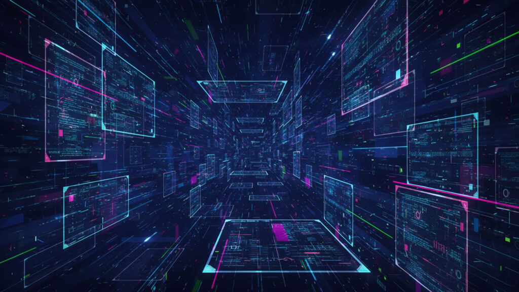 仮想空間のコード背景の背景イラストのフリー素材