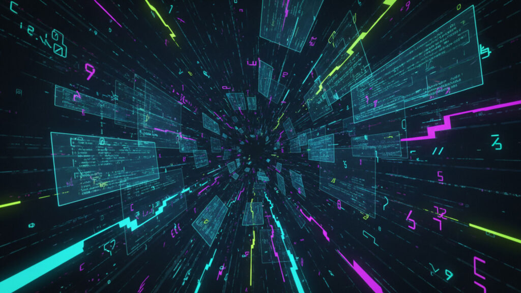 仮想空間のコード背景